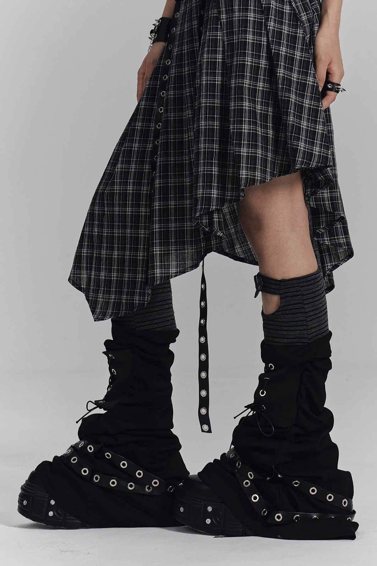 Asymmetrical A-Line Plaid Skirt