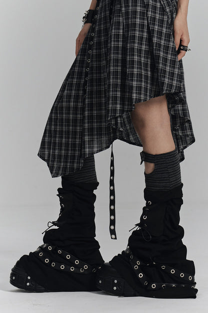 Asymmetrical A-Line Plaid Skirt