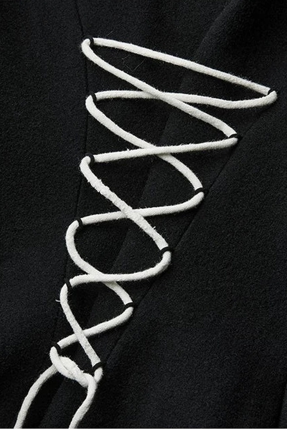 100% Wool Stand Collar Tie-Back Long Coat