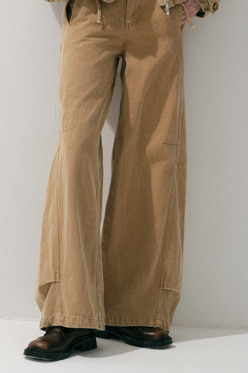 Khaki Straight-Leg Cargo Pants