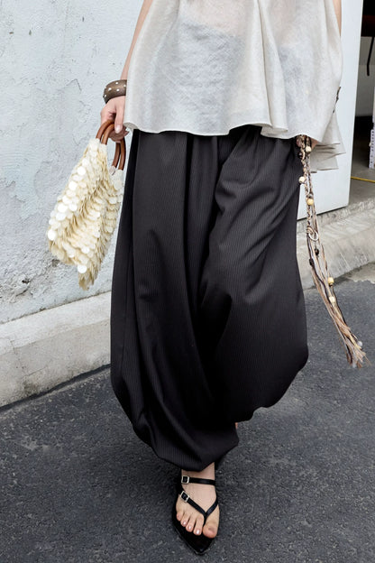 Striped Modern Retro Lantern Pants
