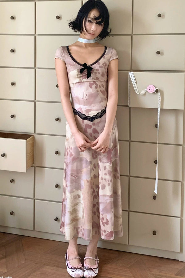 Retro Lace Floral Dress