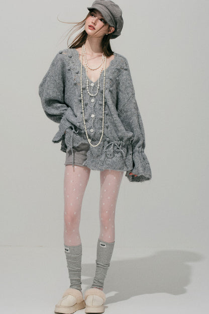 Loose Crochet Knit Shorts