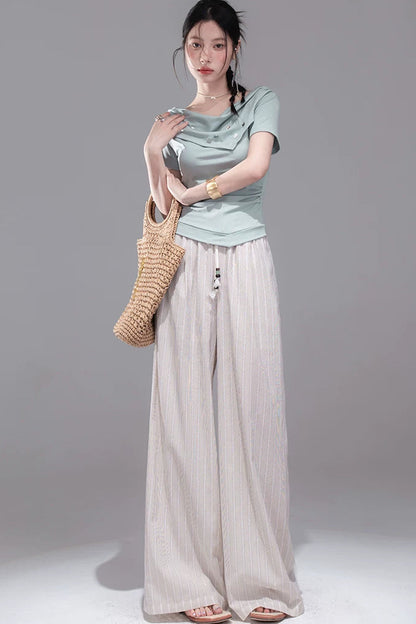 Deep Blue Lyocell Knit Top
