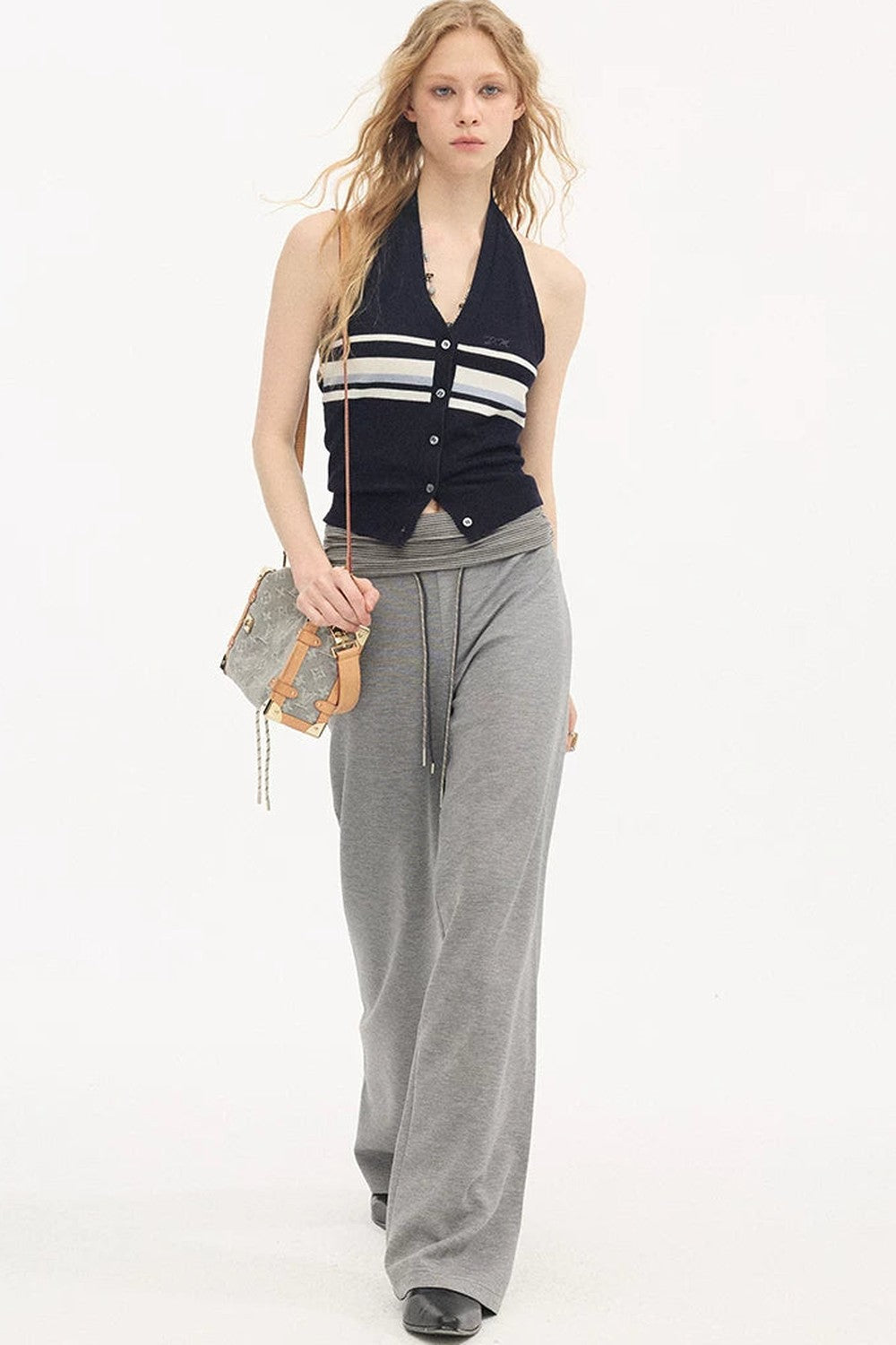 High-Waisted Slim Pants