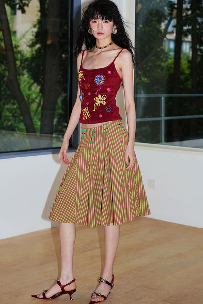 Colorful Rope Embroidery Camisole