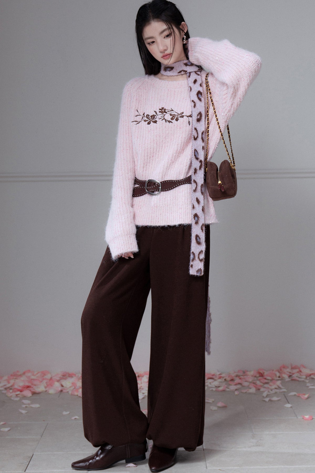 Vertical Ribbed Texture Lantern Pants