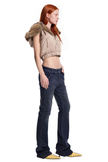 Reversible Detachable Fur Collar Vest