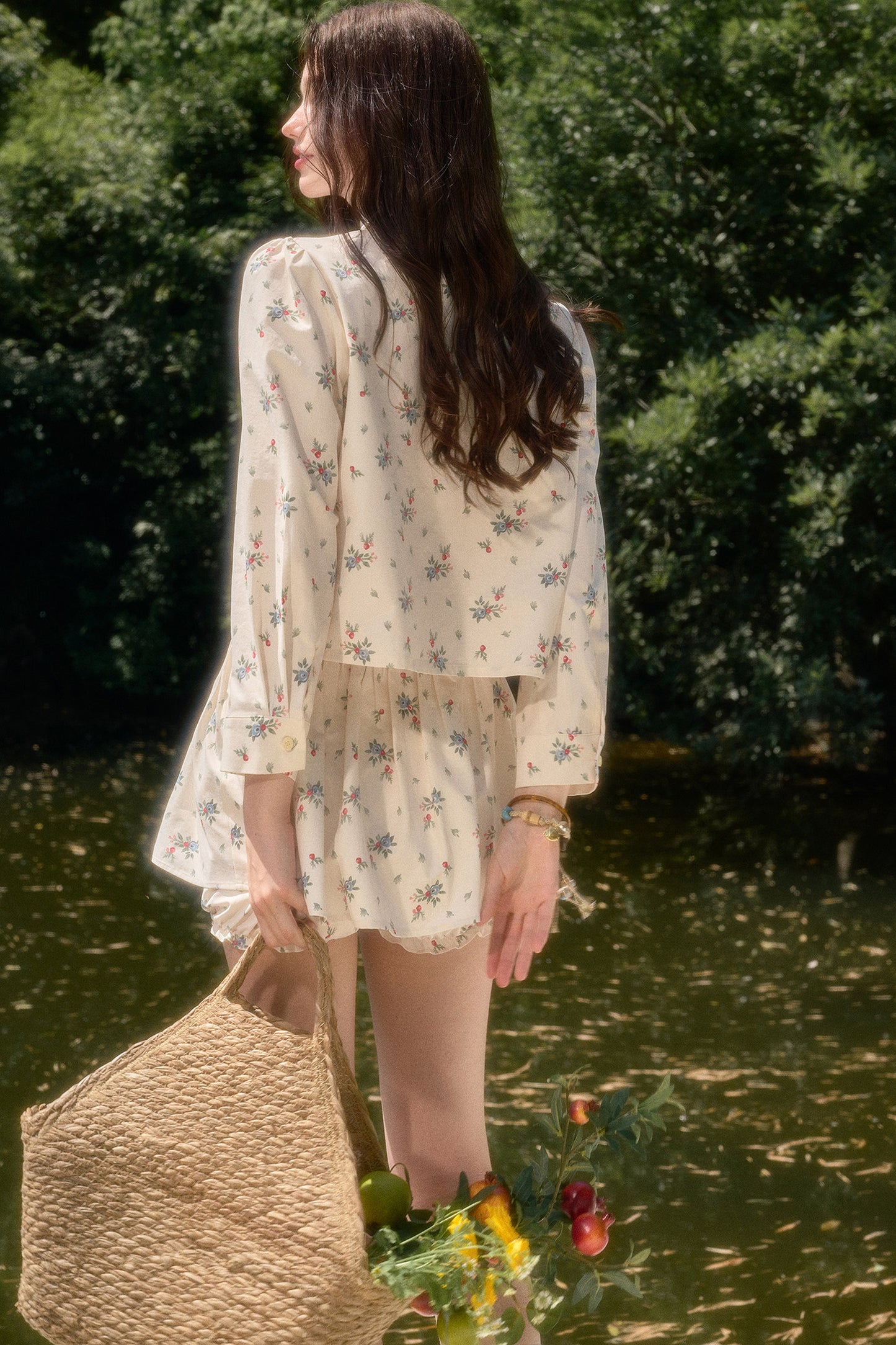 Floral Print Shirt and Culottes Set-Up