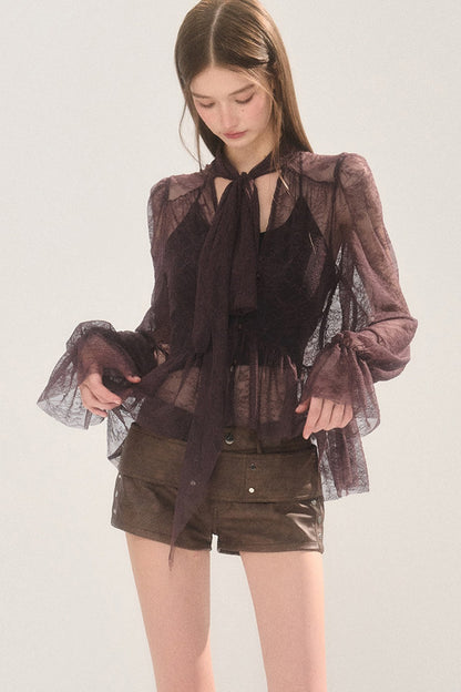 Faux Leather Belted Shorts