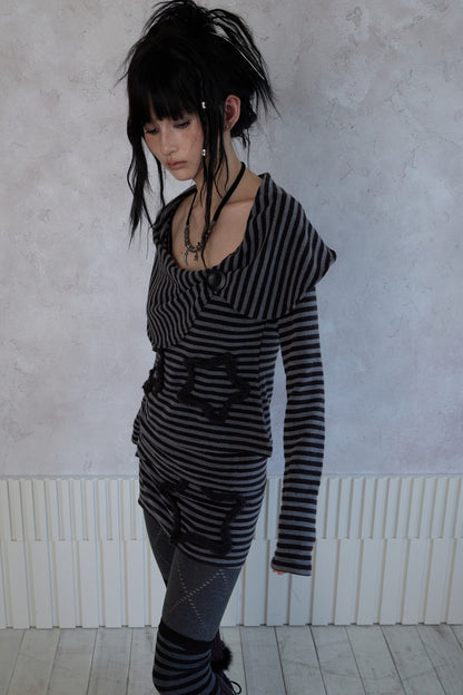 Striped Star Knit Top