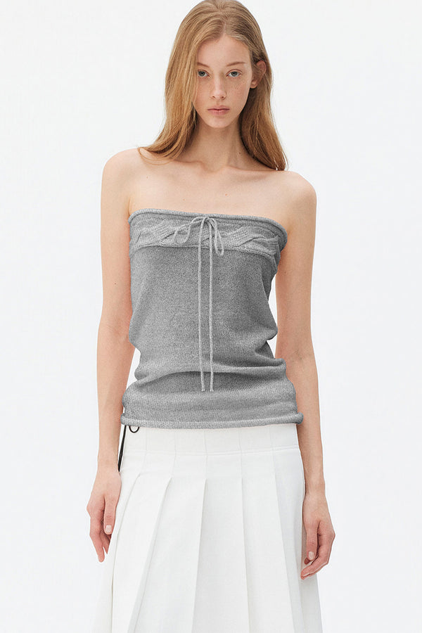 Wool Mohair Cable Knit Top