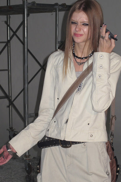 Punk Washed White Jacket