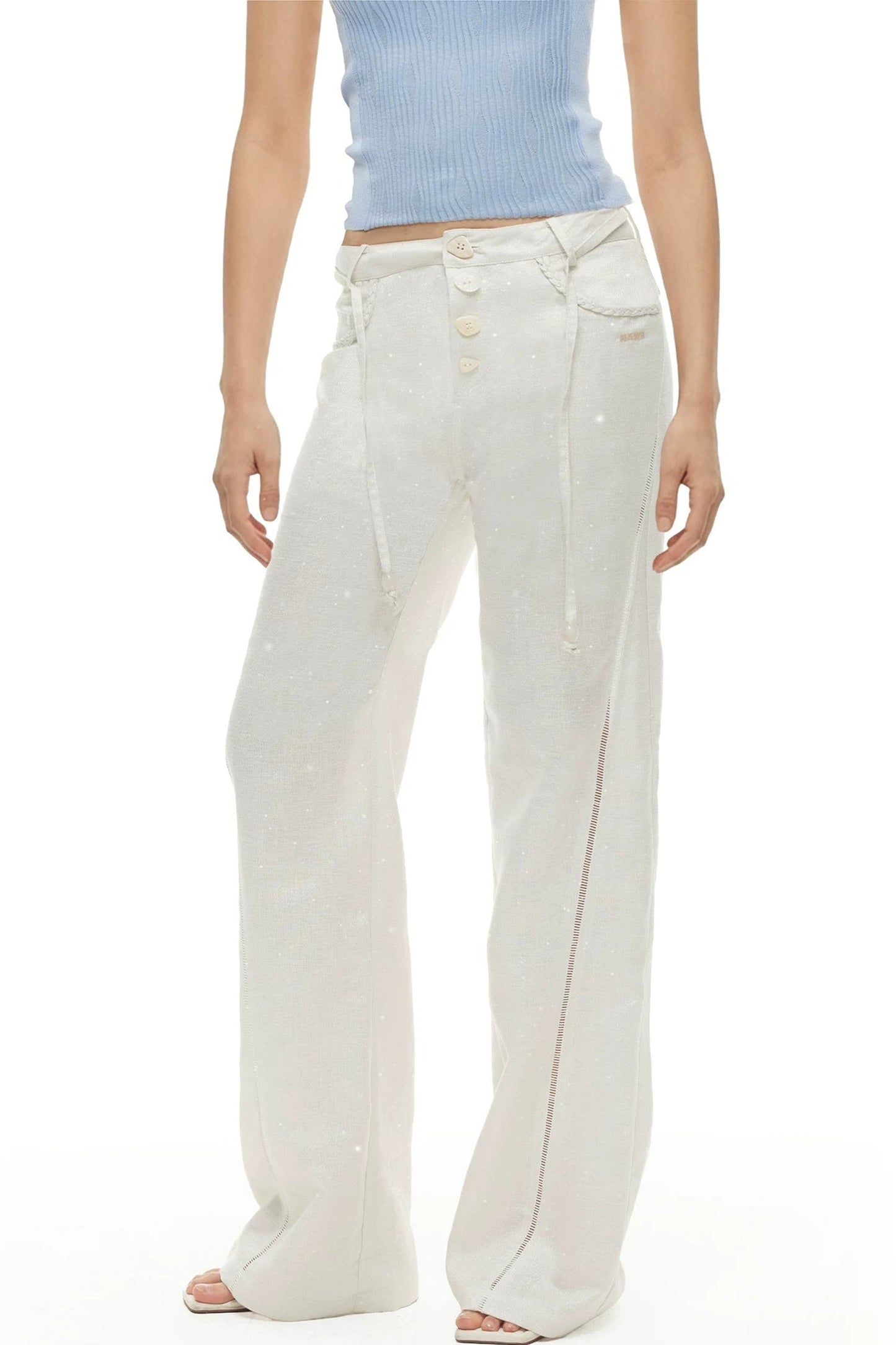 Tencel Linen Straight-Leg Pants
