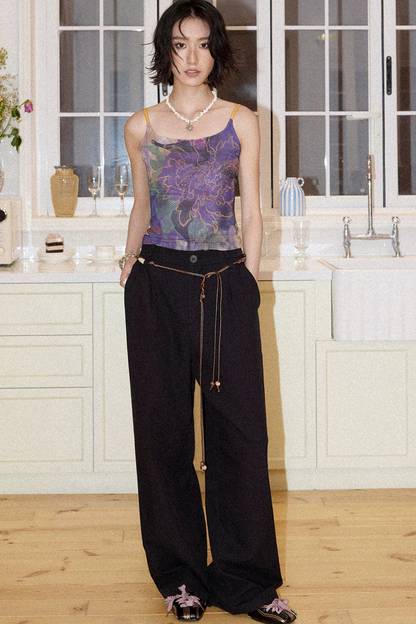 Lyocell Linen Beaded Pants