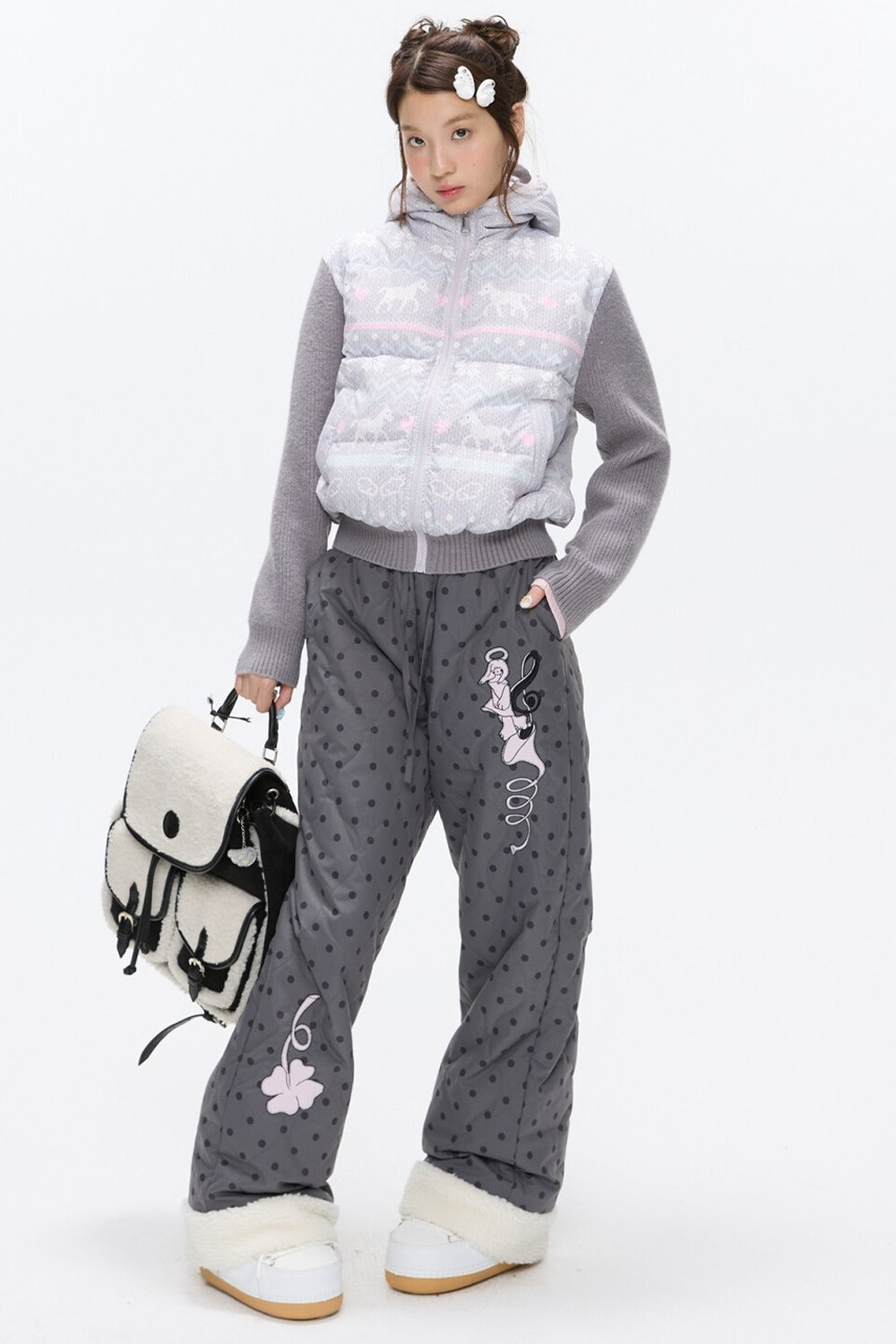 Fair Isle Sweater Down Coat