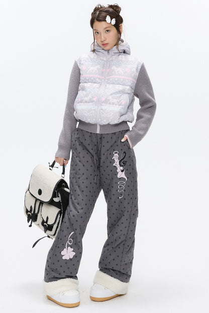 Fair Isle Sweater Down Coat