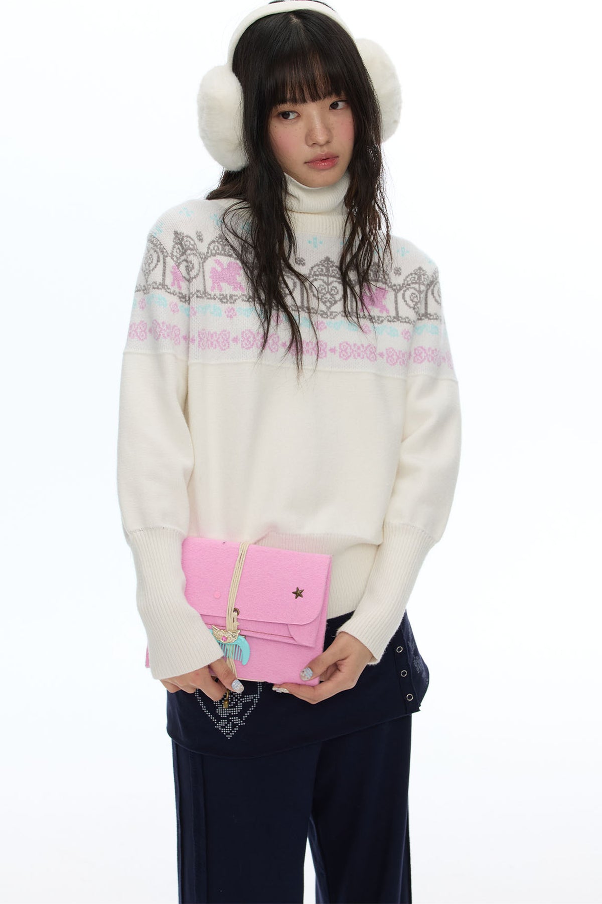 Batwing Sleeve Fair Isle Sweater
