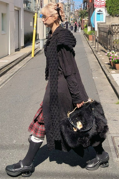 Large Shawl Slouchy Pleated Irregular Jacket