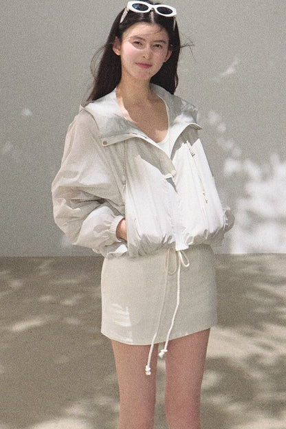 Bright Clouds Linen Skirt