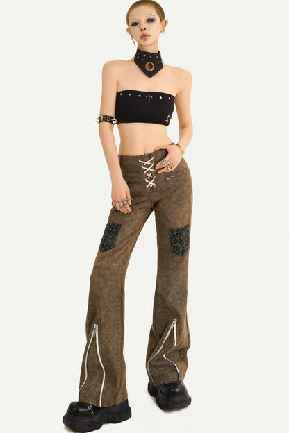 Punk High Waist Zipper Pants