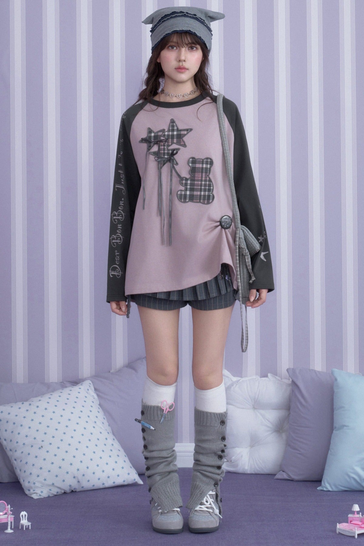 Balloon Bear Raglan Sleeve T-shirt