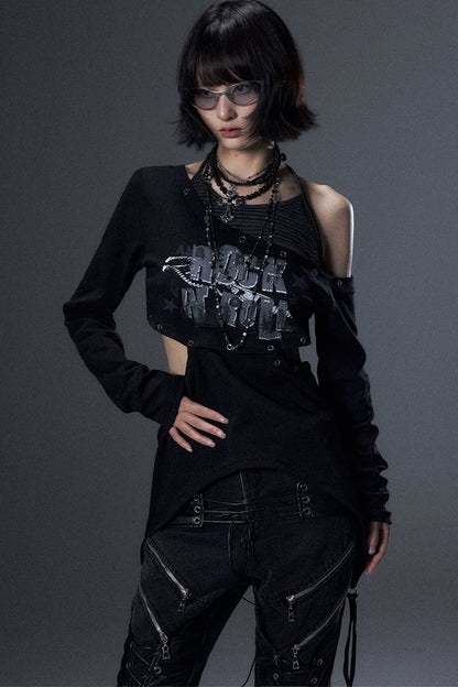 Cut-Out Asymmetrical Rock T-Shirt