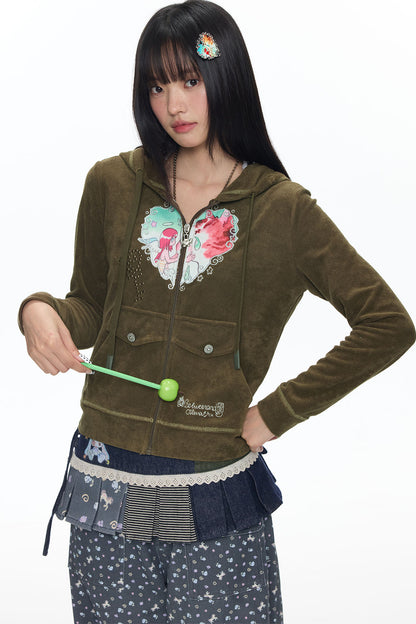 Vintage Green Swirl Heart Jacket