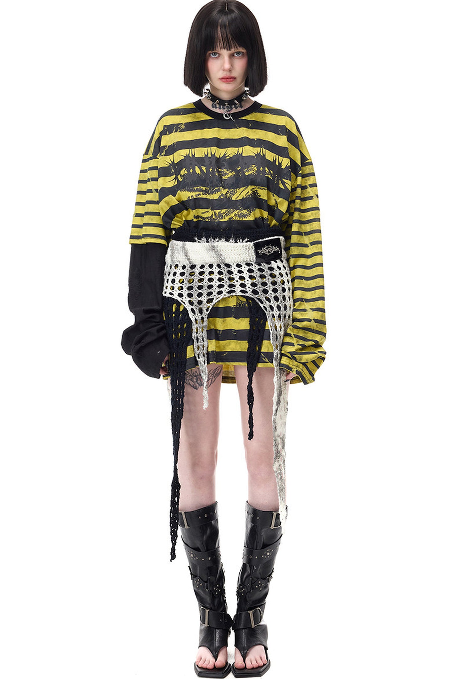 Millennium Star Embroidered Knit Skirt