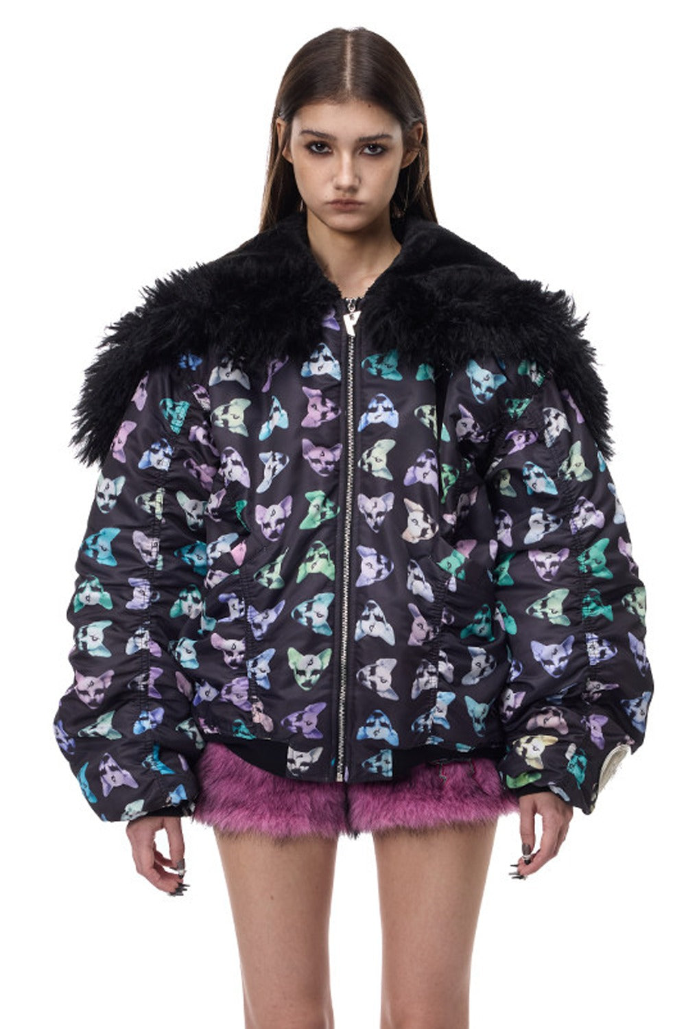 Cat Fur Collar Cotton Jacket