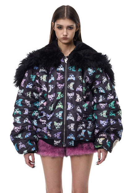 Cat Fur Collar Cotton Jacket