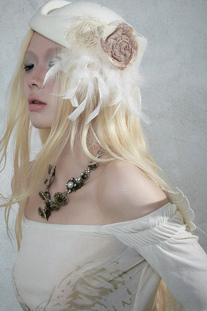 Baroque Lace Wool Beret