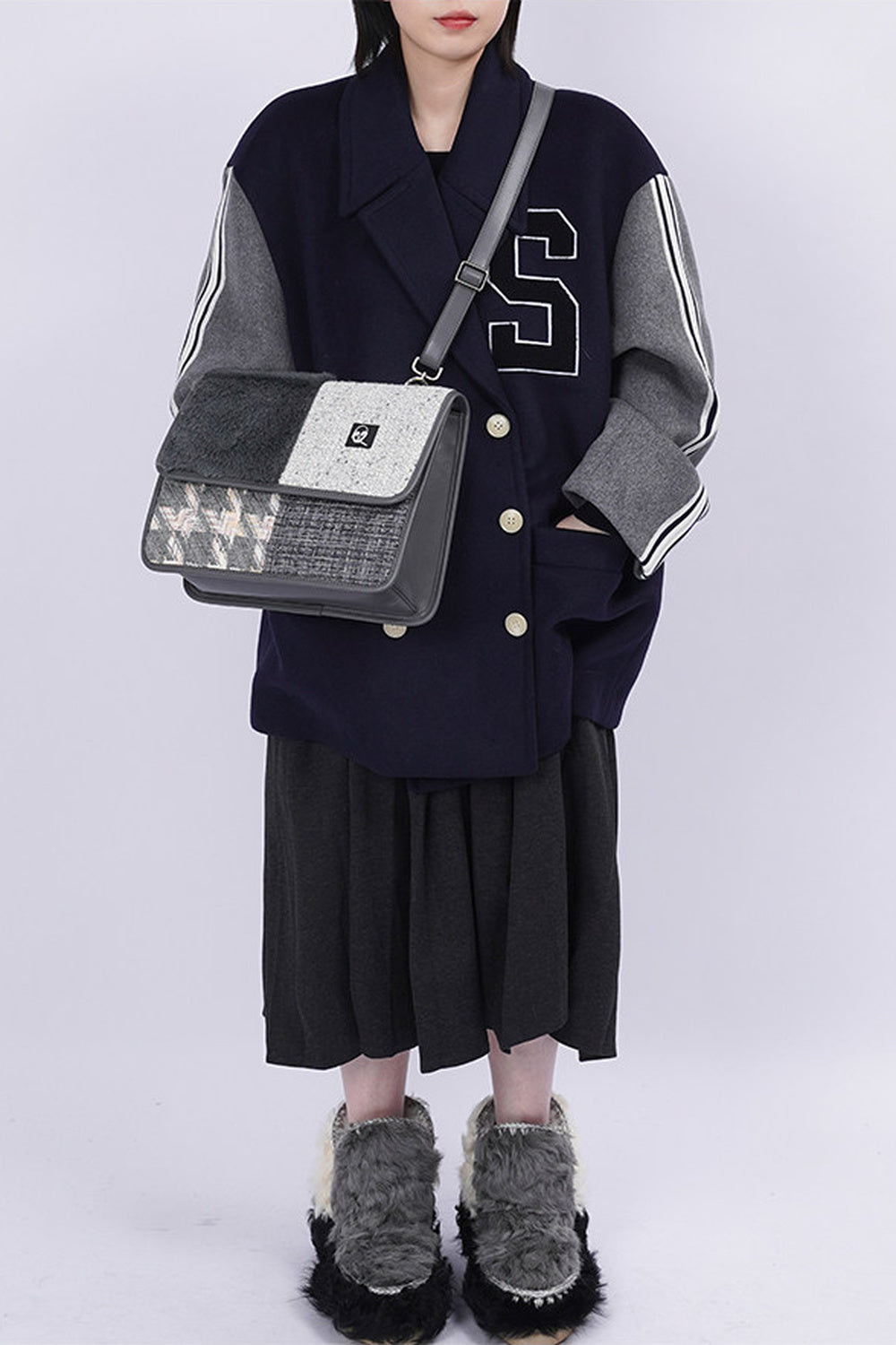 Y2K Color-Blocking Crossbody Bag