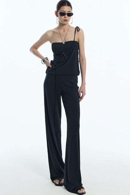 Reversible Drape Wide Leg Overalls