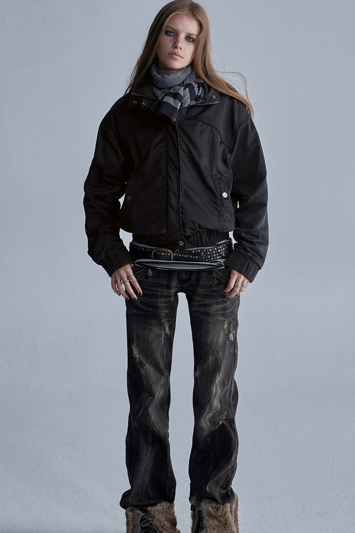 Fleece Lined Nylon Jacket