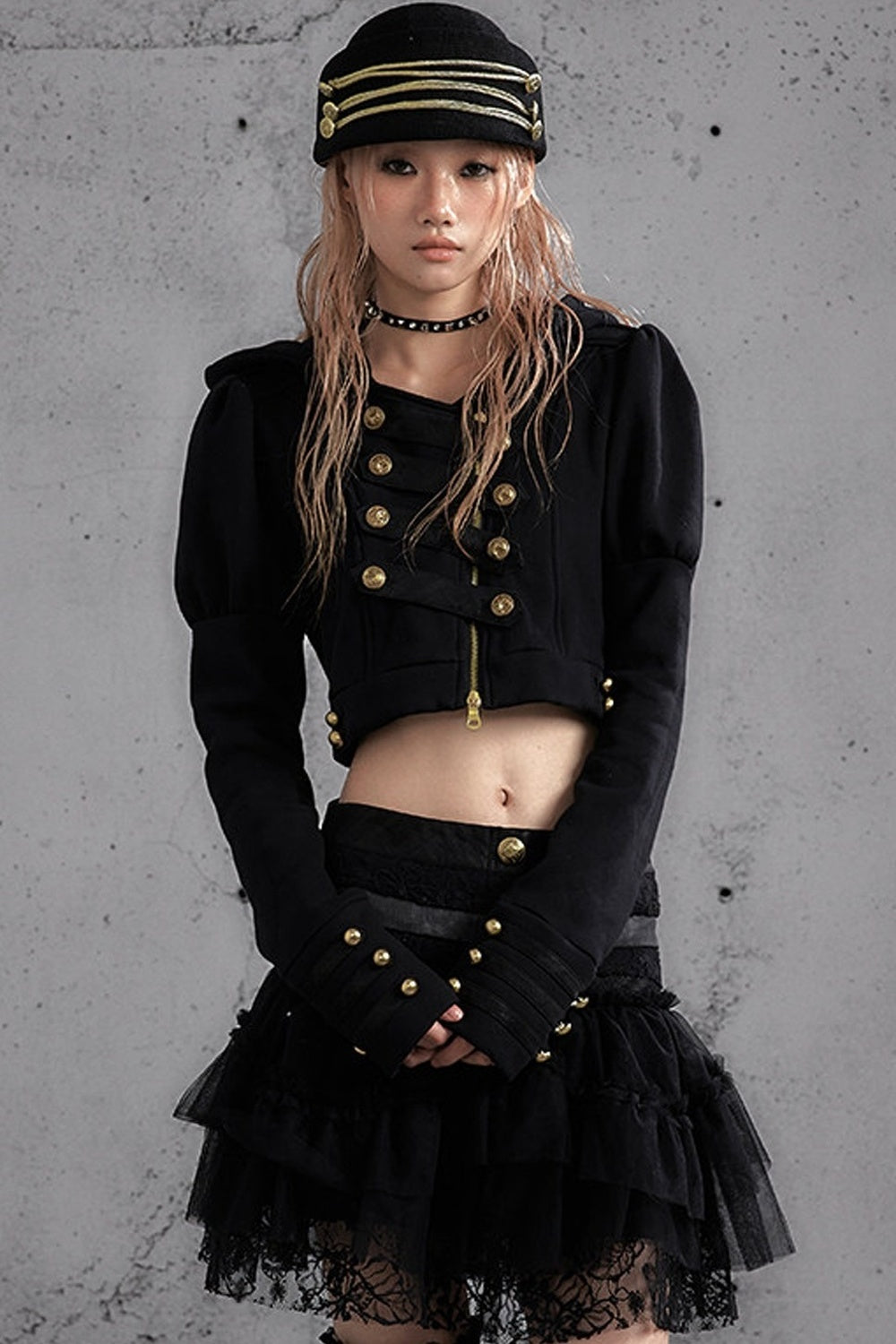 Napoleon Hooded Puff-Sleeve Sweatshirt