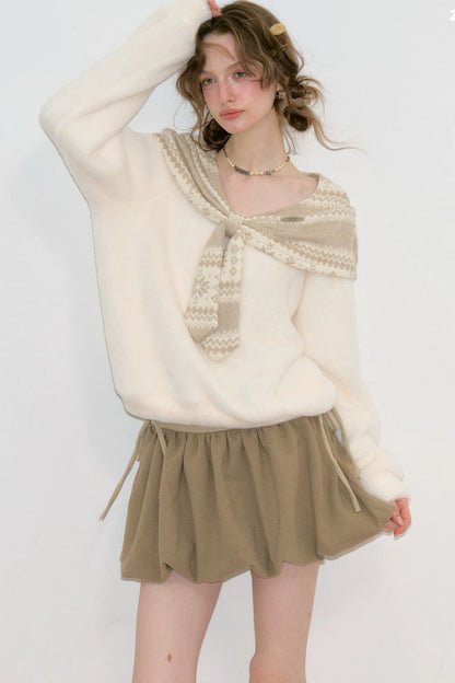 Fair Isle Shawl Collar Sweater