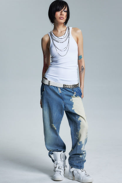 Two-Color Metal Chain Print Camisole Top