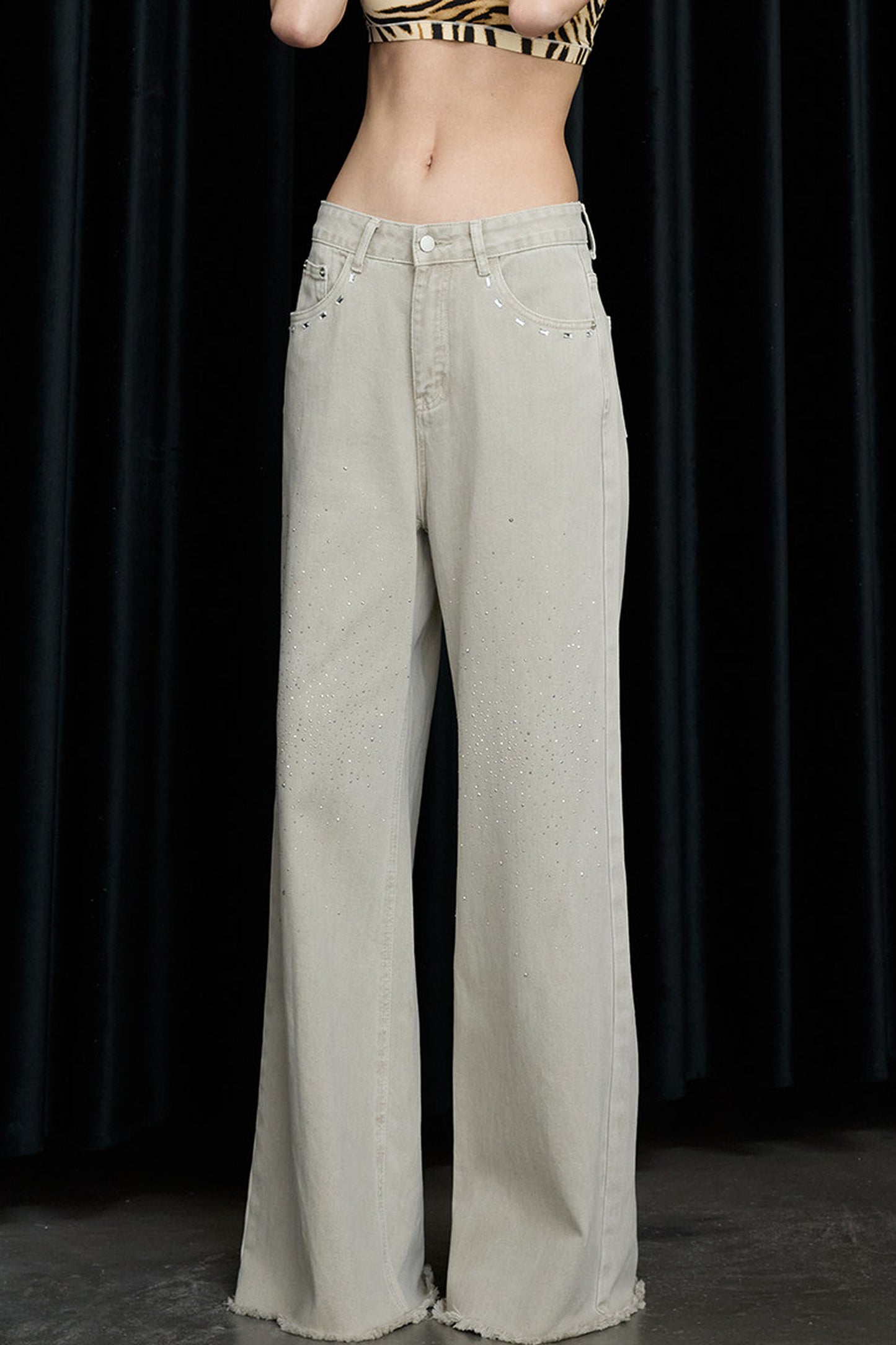 Desert Star Rhinestone Wide-Leg Jeans