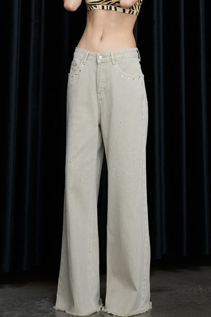 Desert Star Rhinestone Wide-Leg Jeans