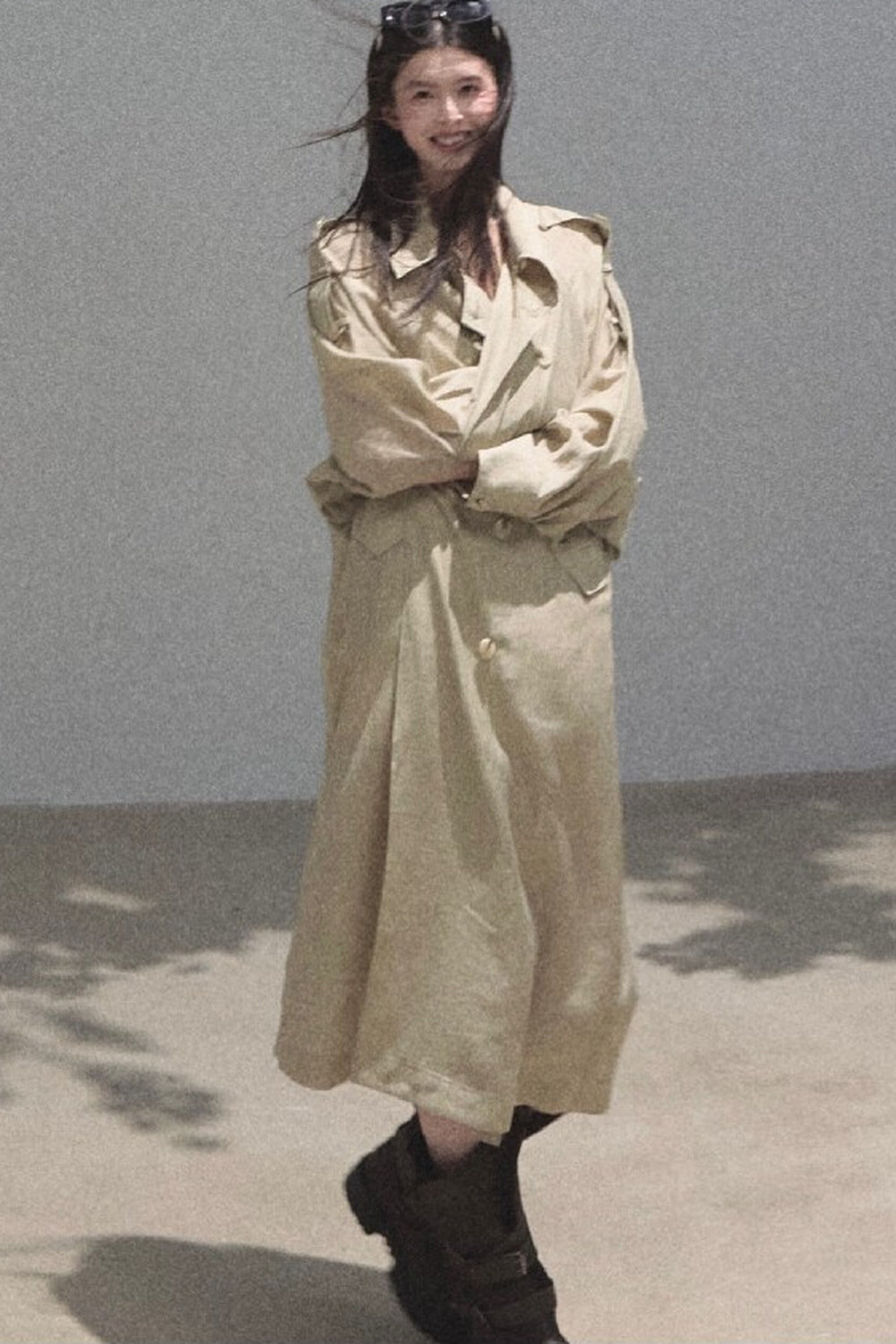 Cappotto parasole in acetato e lyocell