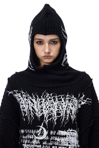 Y2K Patchwork Hooded Knit Hoodie