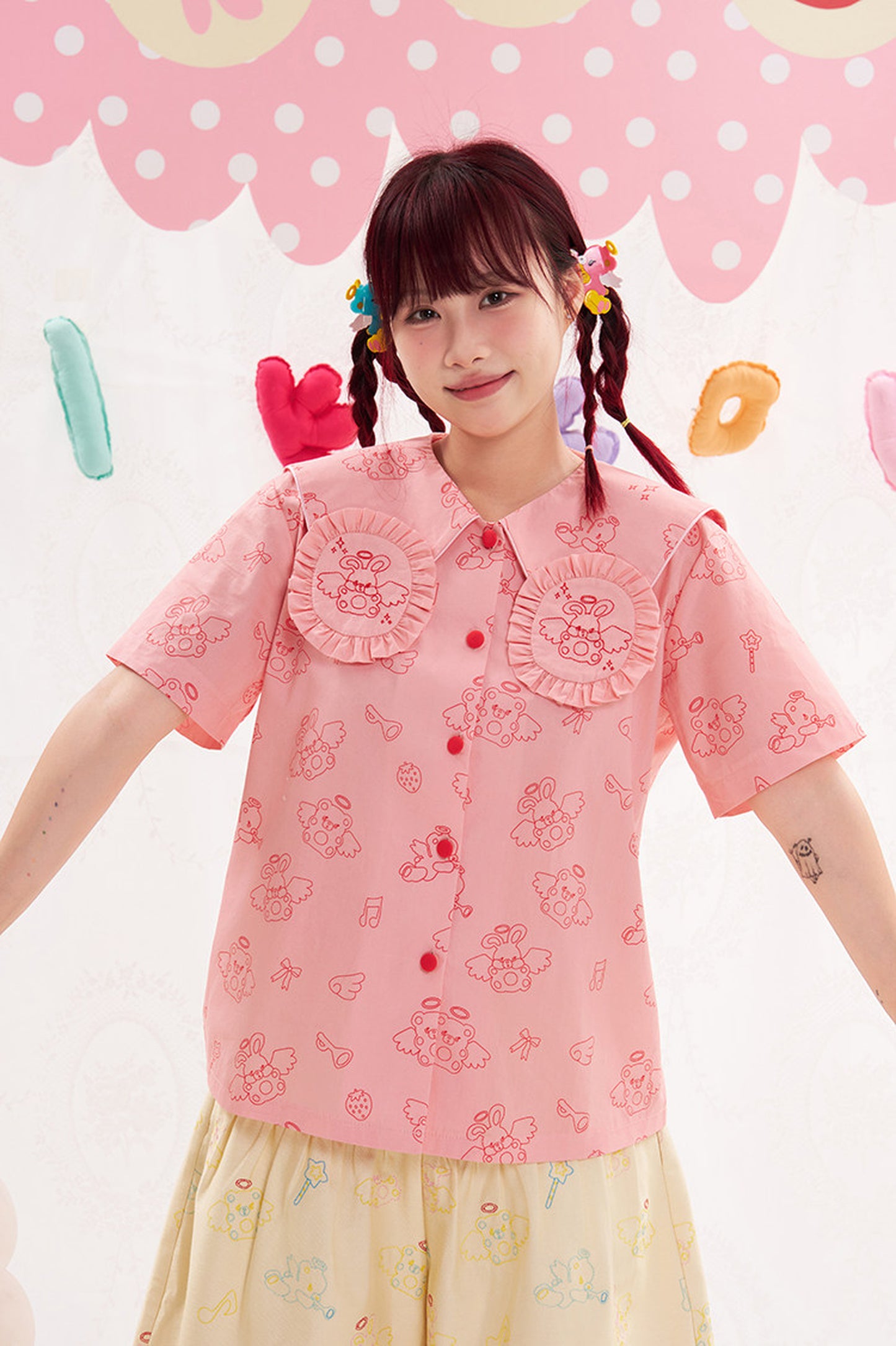 Bunny Collar Loose Blouse