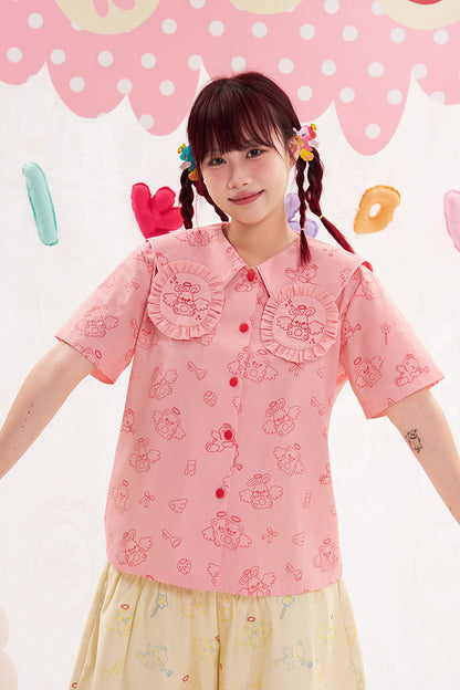 Bunny Collar Loose Blouse