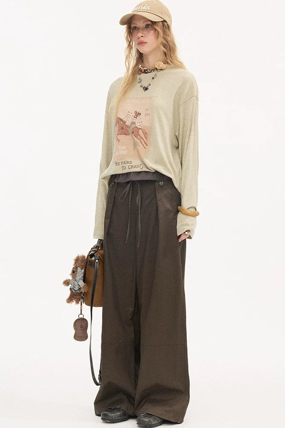 Striped Patchwork Straight-Leg Pants