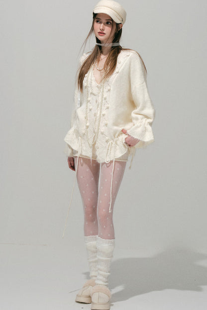 Loose Crochet V-Neck Cardigan