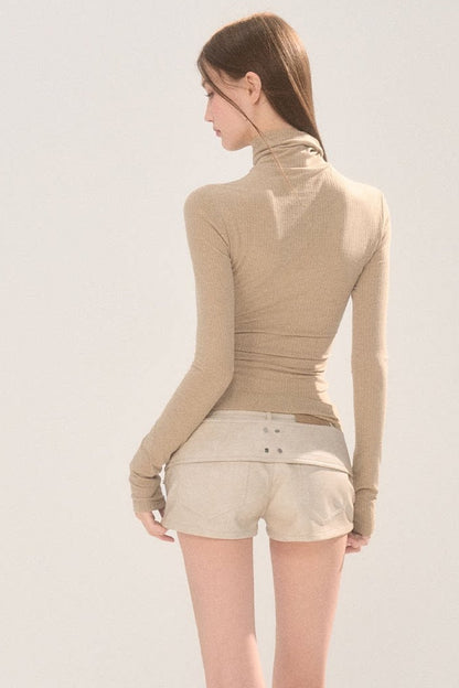 Faux Leather Belted Shorts