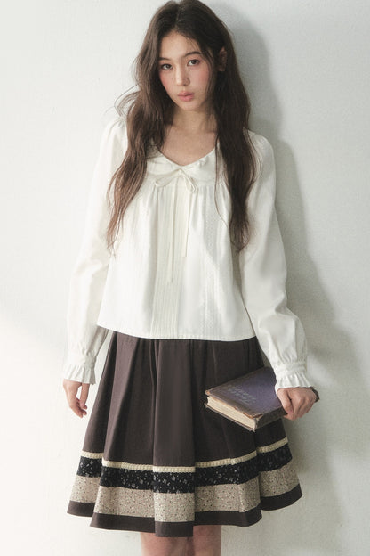 White Doll Collar Lyocell Blouse