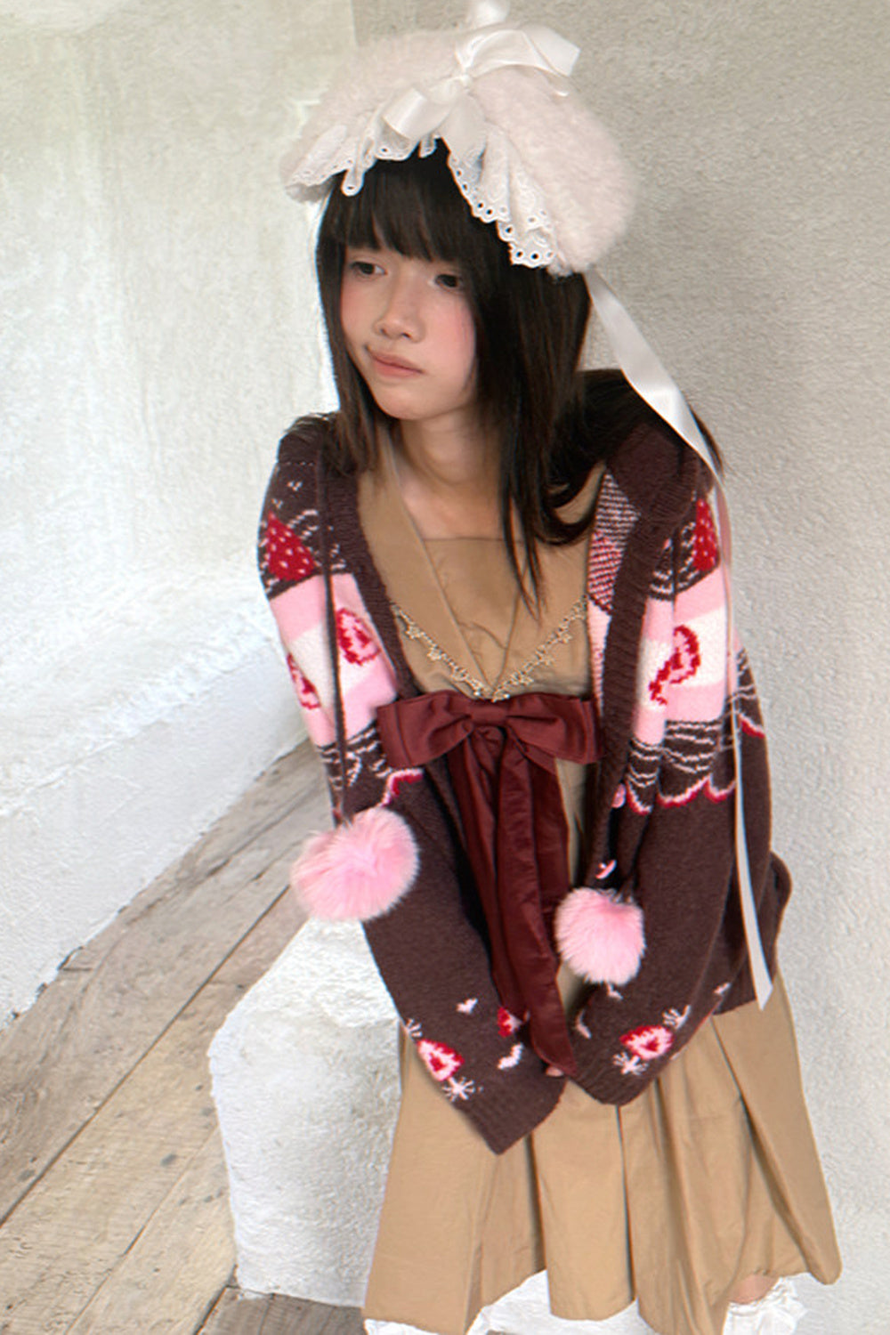 Strawberry Chocolate Fair Isle Cardigan
