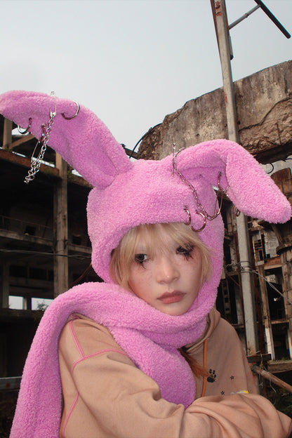 Bunny Ear Hooded Scarf Hat